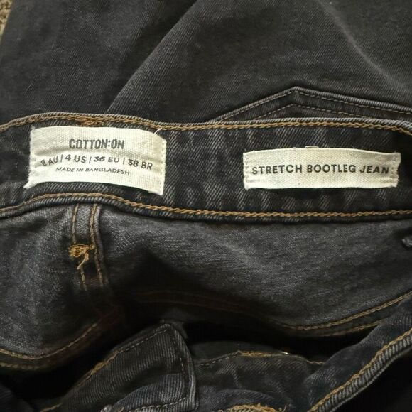 Cotton On black stretch bootleg jeans size 4 - Picture 3 of 4